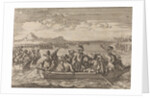 Waldensians chased from Savoy crossing the Lake Geneva in boats back to their country by Anonymous