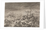 On the Vistula in Warsaw Poland two ships with clergy and pilgrims become shipwrecked in a whirlwind by Pieter van der Aa I