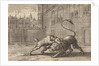 Battle in London between a dog and a lion by Pieter van der Aa I