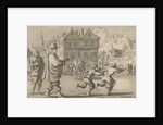 Boy offends the Mayor of Strasbourg by stealing the stick from his clerk by Pieter van der Aa I