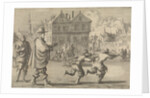 Boy offends the Mayor of Strasbourg by stealing the stick from his clerk by Pieter van der Aa I