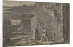 Countess of Aubigny escaped from her prison in London by jumping out of the window by Pieter van der Aa I