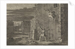 Countess of Aubigny escaped from her prison in London by jumping out of the window by Pieter van der Aa I