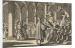 Margaret Church in La Rochelle, France, is Catholically re-consecrated by lashing the pulpit, pillars and benches with rods, 1628 by Pieter van der Aa I