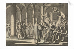 Margaret Church in La Rochelle, France, is Catholically re-consecrated by lashing the pulpit, pillars and benches with rods, 1628 by Pieter van der Aa I
