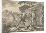 Count Wirich Philipp von Daun, Count Falkenstein, killed by Spaniards at a watermill by Pieter van der Aa I