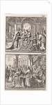 King Ptolemy Philadelphus studying the Hebrew law scrolls, Reading the translation of the law to King Ptolemy Philadelphus by Andries van Damme