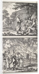 Abraham receives the three angels, Lot leaves Sodom by Andries van Damme