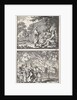 Abraham receives the three angels, Lot leaves Sodom by Andries van Damme