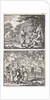 Abraham receives the three angels, Lot leaves Sodom by Andries van Damme