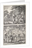Abraham receives the three angels, Lot leaves Sodom by Andries van Damme