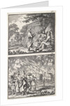 Abraham receives the three angels, Lot leaves Sodom by Andries van Damme