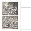 Abraham receives the three angels, Lot leaves Sodom by Andries van Damme
