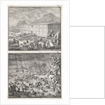Noah loads all the animals in the Ark, The Flood by Jan Luyken
