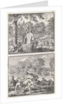 Adam and Eve in paradise, Abel beaten by Cain by Jan Luyken