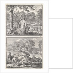 Adam and Eve in paradise, Abel beaten by Cain by Jan Luyken