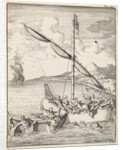 Fight at a Malaysian canoe in the Bay of Siam, Thailand by Abraham de Hondt