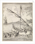 Fight at a Malaysian canoe in the Bay of Siam, Thailand by Abraham de Hondt