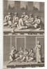 Company of six smoking and chess-playing Turks, Company of coffee drinking four women and a slave by Jan Luyken