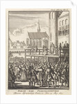 Johan van Barneveld kneels on the scaffold for his beheading, 1619 by Jan Claesz ten Hoorn