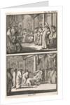 Cardinal Montalto stands up after being elected as pope and throws away his stick, Cardinals kiss the feet of Pope Sixtus V by Steven Swart