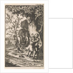 Don Clarazel embraces Gandales, he chooses his squire by Nathanael Holbeex