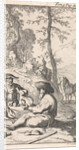 Don Quixote drinks wine with a hermit in a forest by Pieter Mortier