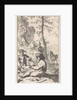 Don Quixote drinks wine with a hermit in a forest by Pieter Mortier