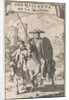 Don Quixote on horseback, Sancho next to him on a donkey by Pieter Mortier