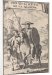 Don Quixote on horseback, Sancho next to him on a donkey by Pieter Mortier
