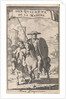 Don Quixote on horseback, Sancho next to him on a donkey by Pieter Mortier