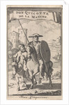 Don Quixote on horseback, Sancho next to him on a donkey by Pieter Mortier