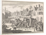 Riot during a procession in a suburb of Paris by Jan Claesz ten Hoorn