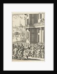 Large popular uprising before the palace in Madrid, Spain by Willem Broedelet