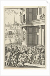 Large popular uprising before the palace in Madrid, Spain by Willem Broedelet