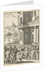 Large popular uprising before the palace in Madrid, Spain by Willem Broedelet