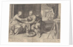 Esau sells his birthright to Jacob William Isaacsz. van Swanenburg by Johannes Janssonius