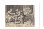 Esau sells his birthright to Jacob William Isaacsz. van Swanenburg by Johannes Janssonius
