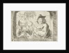Rommelpot, a friction drum player and two children in a niche by Simon Klapmuts