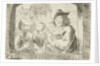 Rommelpot, a friction drum player and two children in a niche by Simon Klapmuts