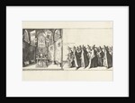 The tomb in the church and the head of the funeral procession, 1623 by Hendrick Hondius I