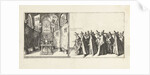 The tomb in the church and the head of the funeral procession, 1623 by Hendrick Hondius I