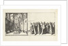 The tomb in the church and the head of the funeral procession, 1623 by Hendrick Hondius I
