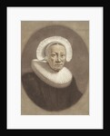 Portrait of an old woman with wide stiff pleated collar and cap diadem by Pieter Louw