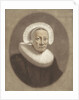 Portrait of an old woman with wide stiff pleated collar and cap diadem by Pieter Louw