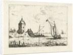 Harbour view with a watchtower by Bonaventura Peeters I