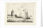Harbour view with a watchtower by Bonaventura Peeters I