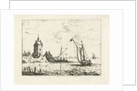 Harbour view with a watchtower by Bonaventura Peeters I