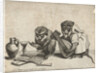 Two monkeys making music by Anonymous