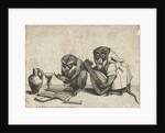 Two monkeys making music by Anonymous
